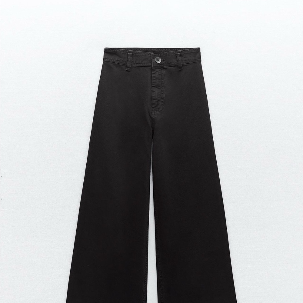 Zara Black Flare Wide Leg Jeans